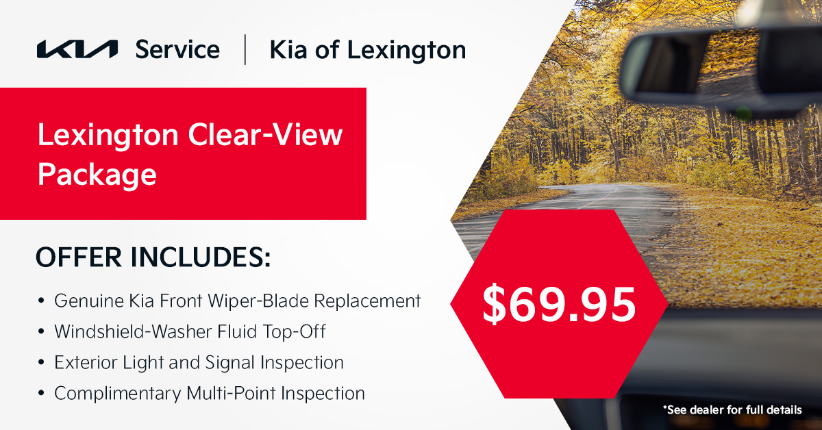 Lexington Clear-View Package, $69.95 at Kia of Lexington